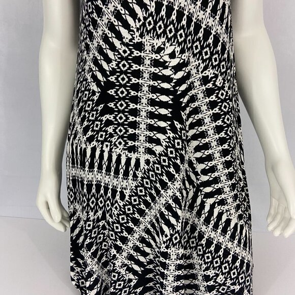 BCX Women's Dress Size Medium A Line Sleeveless Knee Length Black & White Casual - Picture 4 of 8